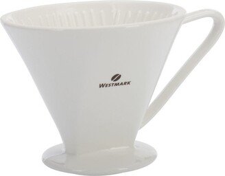 Coffee Filter Brasilia 6 Cups - Classic Aromatic Brew, Size 6, White Porcelain