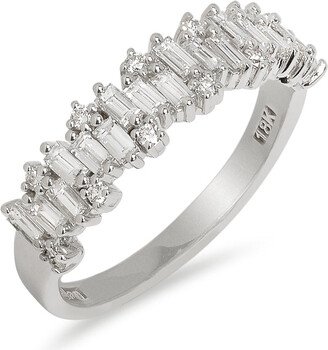 Classic Diamond Shimmer White Gold Half Band