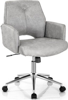 Hollow Mid Back Leisure Office Chair Adjustable Task Chair w/Armrest