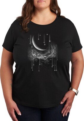 Air Waves Trendy Plus Size Celestial Graphic T-shirt