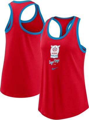 Women's Red Miami Marlins City Connect Tri-Blend Tank Top