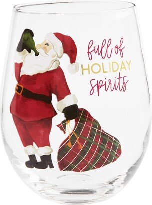 Mud Pie, Santa, Christmas Funny Wine Glass, 16 oz