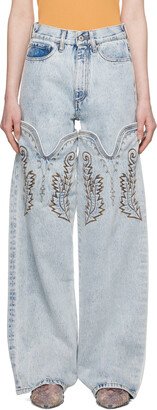 Blue Cowboy High Cuff Jeans