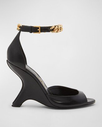 Iconic Chain Cuff Wedge Sandals