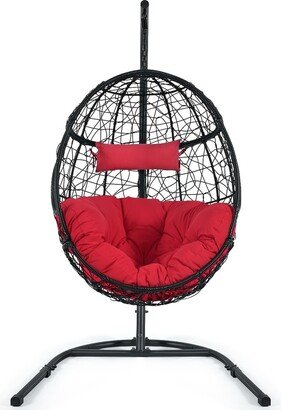 Hanging Cushioned Hammock Chair with Stand - 40.5 x 42 x 81