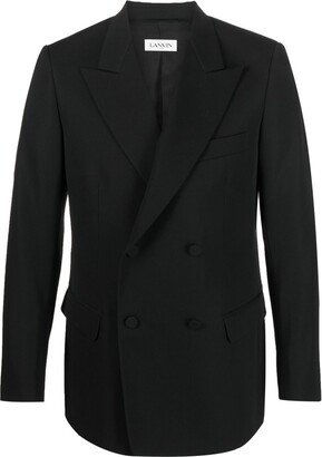 Double-Breasted Wool Blazer-AF