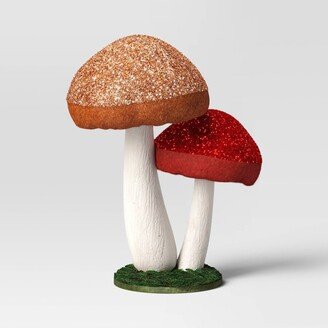 10.5 Wool Mushroom Christmas Figurine - Wondershop™ Brown/Red