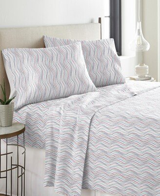 Metro Wave Heavy Weight Cotton Flannel Sheet Set, Twin