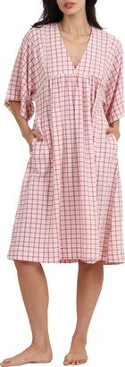 Oversize Gingham Seersucker Nightgown