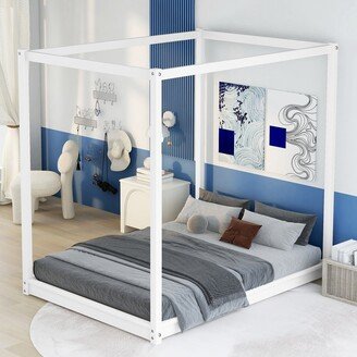 Nestfair Full Size Canopy Platform Bed with Support Legs