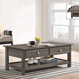 Aranda Rustic Grey 3-Piece 43-inch Coffee Table Set with Drawer and Shelf