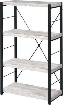 IGEMAN 4-Tier Jurgen Bookshelf, Antique White & Black