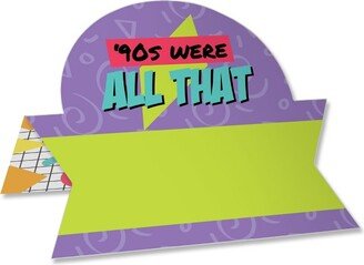 Big Dot of Happiness 90’s Throwback - 1990s Party Tent Buffet Card - Table Setting Name Place Cards - Set of 24