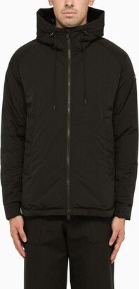 Black nylon bomber jacket-AA