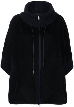 High Neck Zip-Up Virgin Wool Coat