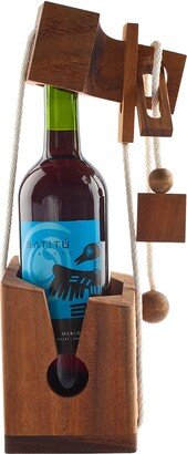 Wooden Wine Rack Brain Teaser Puzzle, Housewarming Party Gift, Dinner Game, Bachelorette Props, Gift For Wine & Puzzle Lover