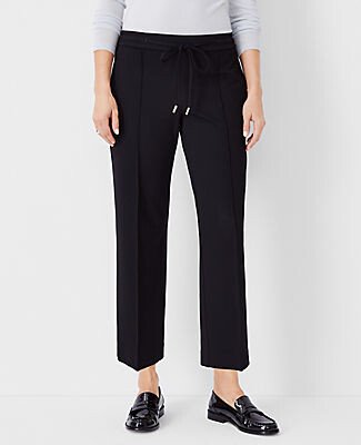 The Petite Easy Straight Ankle Pant in Knit Twill