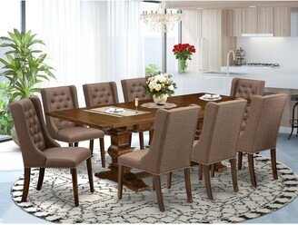 Kitchen Dining Room Set - Double Pedestal Table and Padded Dining Chair