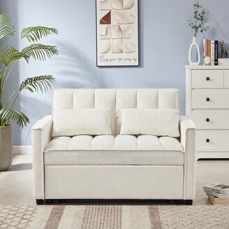 HOMEBAY Sleeper Sofa Couch w/Pull Out Bed, Modern Velvet Convertible Sleeper Sofa Bed, Small Love seat Sofa Bed