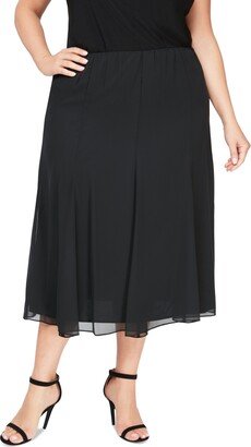 Plus Size Chiffon Midi Skirt