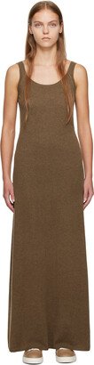 Brown Scoop Neck Maxi Dress