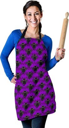 Bat Cat Pattern Apron - Printed Print Custom With Name/Monogram Perfect Gift For Halloween Lover