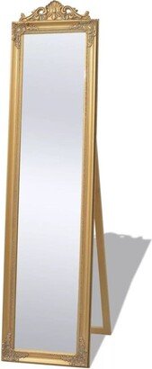 Free-Standing Mirror Baroque Style 63x15.7 Gold