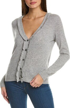 Sofiacashmere Ruffle Cashmere Cardigan-AC