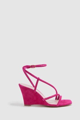 Suede Strappy Wedge Heels