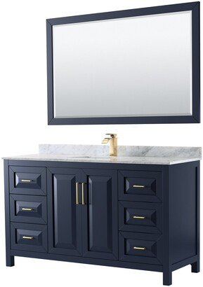 Daria 60-inch Single Vanity, Marble Top, 58-inch Mirror