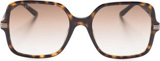 Tortoiseshell Oversize-Frame Sunglasses