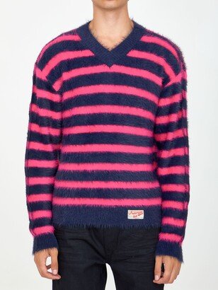 Blue And Fuchsia Striped Jumper