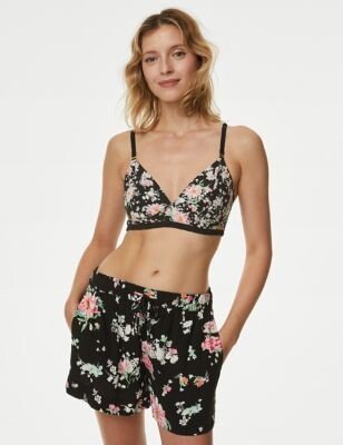 M&S X GHOST Floral Print Pyjama Shorts-AB