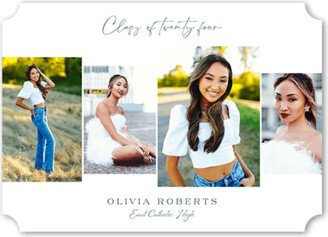 Graduation Announcements: Photo Overlap Graduation Announcement, White, 5X7, Pearl Shimmer Cardstock, Ticket