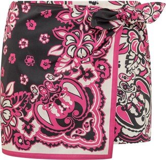 Bandana Print Wrap Shorts-AA