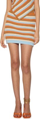 SOMETHING NEW Stripe High Waist Knit Miniskirt