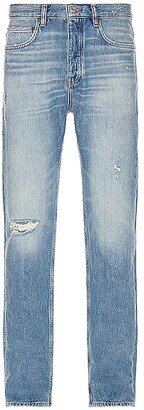 Distressed Straight Jean in Blue