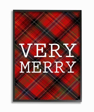 Very Merry Christmas Tartan Framed Giclee Art, 16