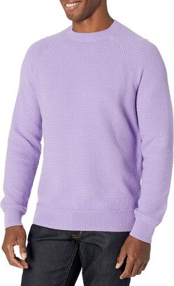 Men's Oversized-Fit Textured Cotton Crewneck Sweater