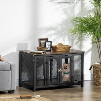 Furniture Style Dog Crate with Openable Top, Big Dog Crate End Table, Puppy Crate for Medium Dogs Indoor, Spacious Interior, Pet Kennel, Brown,