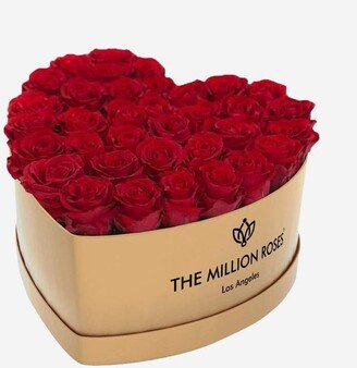 Heart Gold Box of Roses