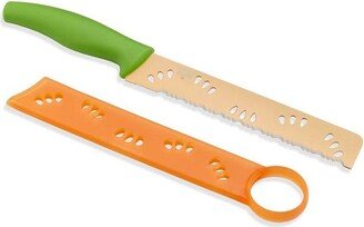 Melon Knife With Storage Sheath, 8-Inch, Orange