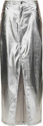 Women's Lupe Silver Metallic Maxi Skirt