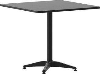 Mellie 31.5'' Black Square Metal Indoor-Outdoor Table with Base