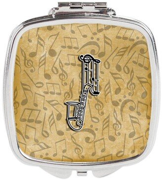 CJ2004-JSCM Letter J Musical Instrument Alphabet Compact Mirror