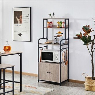 Multilayered Baker's Rack with 1 Cabinet 3 Storage Shelves