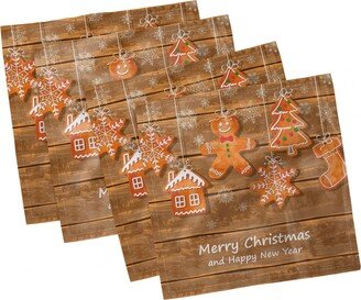 Gingerbread Man Set of 4 Napkins, 18 x 18