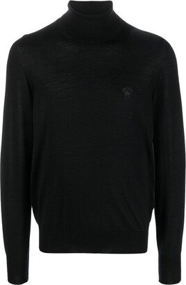 Medusa-patch roll-neck jumper