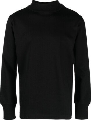 Logo-Print Mock-Neck Cotton Jumper