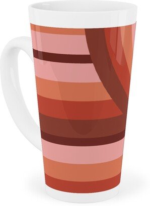 Mugs: Retro Road - Mauve Multi Tall Latte Mug, 17Oz, Red